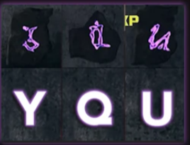 The three rune symbols to shoot at the Tower teleportal